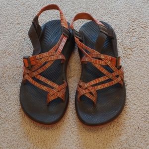 Checks Orange & White Sandals Size 11